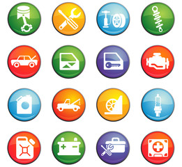 car shop icon set