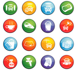 car wash icon set