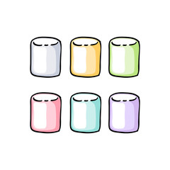 Marshmallow set vector illustration.