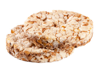 Grain crispbreads isolated on white background