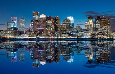 Fototapeta na wymiar Boston Skyline at Night