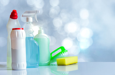 A set of tools for cleaning the house .