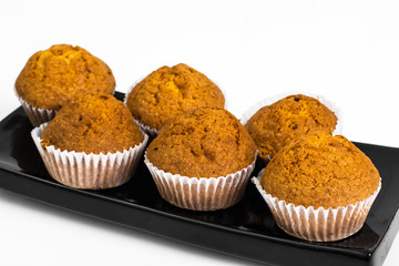 Vanilla mini muffins with chocolate topping