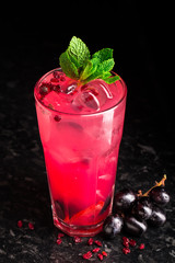 Cranberry cocktail with grapes