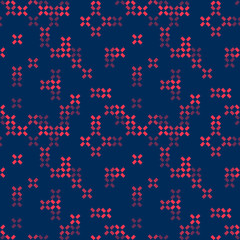 Vector seamless abstract pattern. Geometric background with crosses. Shades of purple. 
