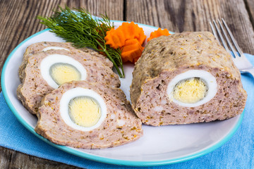Meat Loaf with egg and carrot