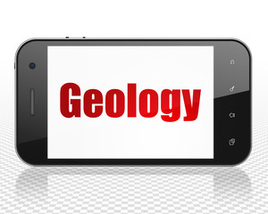 Science concept: Smartphone with Geology on display