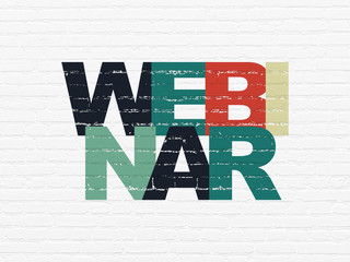 Learning concept: Webinar on wall background