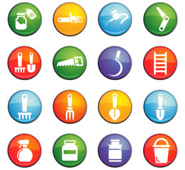 garden tools icon set