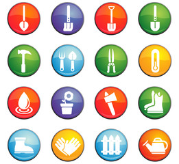 garden tools icon set