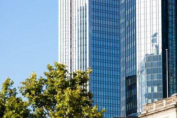 Modern highrise and traditional  building