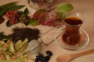 glass cup of black tea