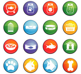 goods for pets icon set