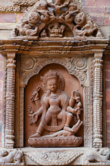 Architecture detail on the palace in Patan, Nepal