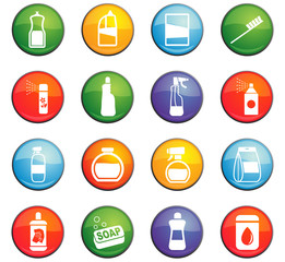 household chemicals icon set