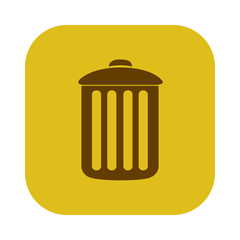 color square with trash container icon vector illustration