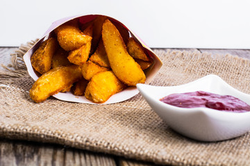 Potato wedges in rural