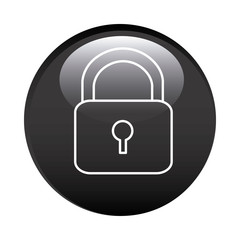 black circular frame with padlock icon vector illustration