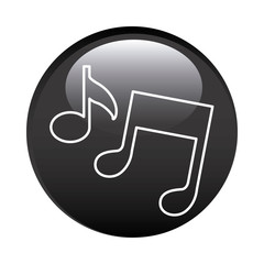 black circular frame with musical notes vector illustration
