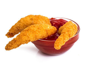 Shrimp tempura with ketchup