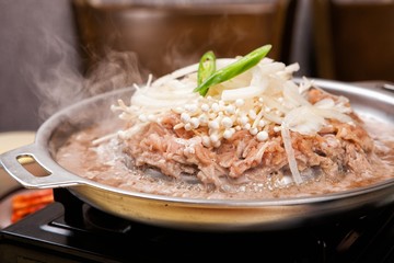 bulgogi. This beef is Korean traditional cuisine.