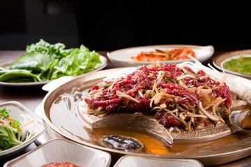 bulgogi. This beef is Korean traditional cuisine.
