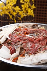 bulgogi. grilled bulgogi. This beef is Korean traditional cuisine.