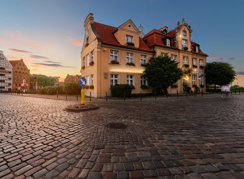 Fairy house in Gdansk, Poland on sunset.