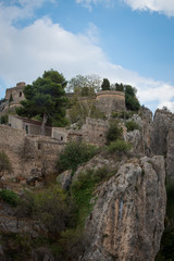 View of the small Village and castle  . Spain .