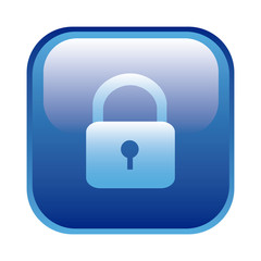 blue square frame with padlock icon vector illustration
