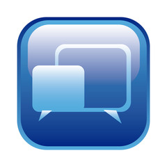 Naklejka premium blue square frame with speech icon vector illustration