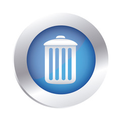 color circular emblem with trash container icon vector illustration
