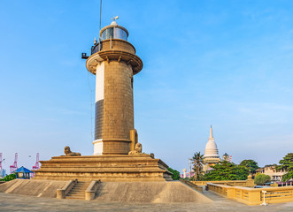 The lighthouse and the Buddhist Temple