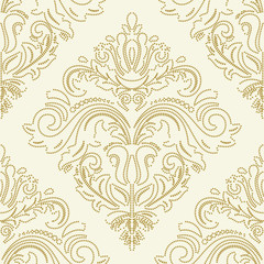 Damask vector classic golden pattern. Seamless abstract background with repeating elements. Orient background