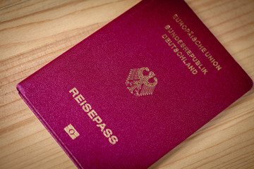 german imperial eagle on the german passport cover