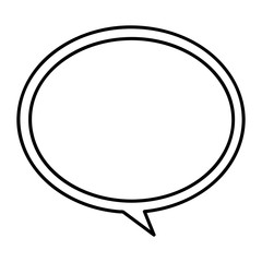 monochrome contour with speech bubble vector illustration