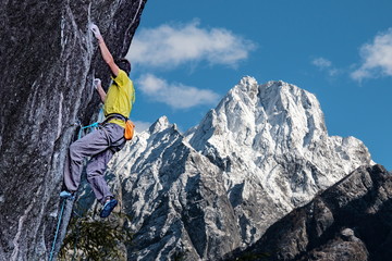 Free climbing, Valmasino, Italy © Franco Bissoni