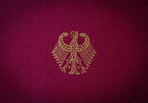 german imperial eagle on the german passport cover
