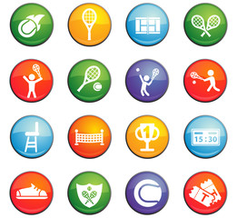tennis icon set