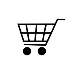 Vector shopping cart icon isolated on white background