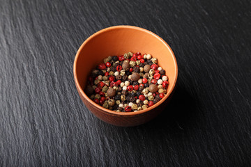 colored peppers top view