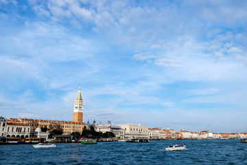 Fototapeta na wymiar View of the Giudecca Island and of the San Giorgio maggiore Church, Venice, Italy