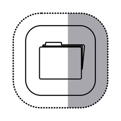 Fototapeta na wymiar monochrome contour with square sticker of folder icon vector illustration