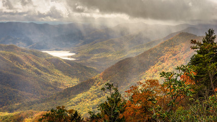 Autumn Rain on its way - Blue Ridge Parkway near Asheville North Carolina