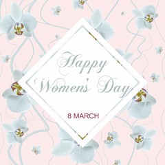 Happy Women's Day - greeting card, background, poster 8 marca - obrazy, fototapety, plakaty