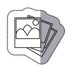 monochrome contour sticker with pictures vector illustration