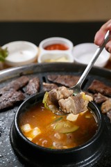  Soybean Paste Soup  with beef brisket 