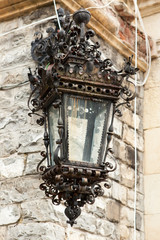 Fototapeta na wymiar Street lamp from Peles Castle from Sinaia, Romania