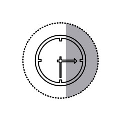 monochrome contour sticker of wall clock vector illustration