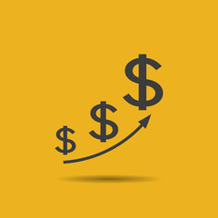 Money, finance, payments, investment and business icon vector.